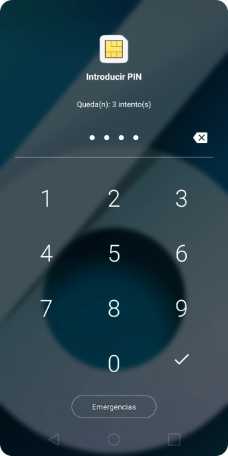Si lo solicita el teléfono, introduce el código PIN y pulsa el icono de aceptar.