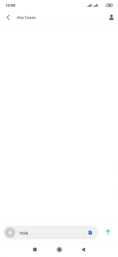 Pulsa el icono de envío cuando termines de escribir el mensaje corto.