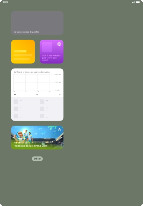 Pulsa el widget deseado para abrir la aplicación.