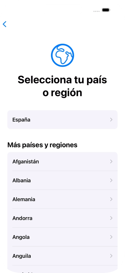 Pulsa el país o el área deseados. Pulsa el país o el área deseados.
