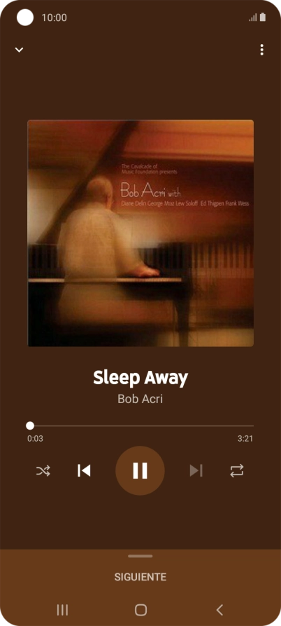 Pulsa la flecha hacia la derecha para ir al archivo de música siguiente.