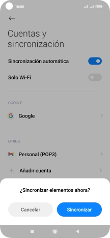 Si activas la función, pulsa Sincronizar.