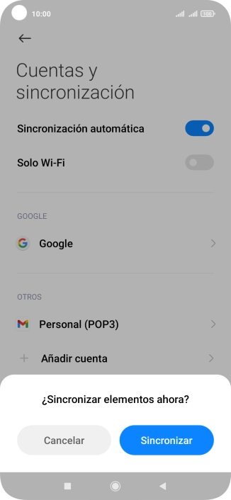 Si activas la función, pulsa Sincronizar.