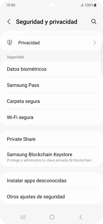 Pulsa Otros ajustes de seguridad.
