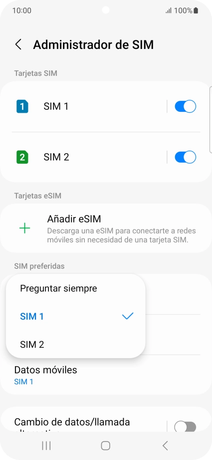 Pulsa el ajuste deseado.