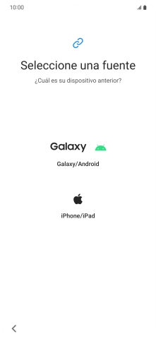 Pulsa el ajuste deseado y sigue las instrucciones de la pantalla para transferir el contenido del otro teléfono.