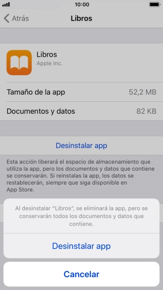Pulsa Desinstalar app.