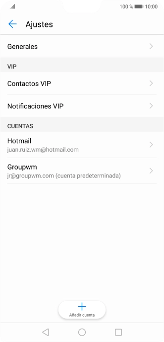 Pulsa la cuenta de correo electrónico deseada.