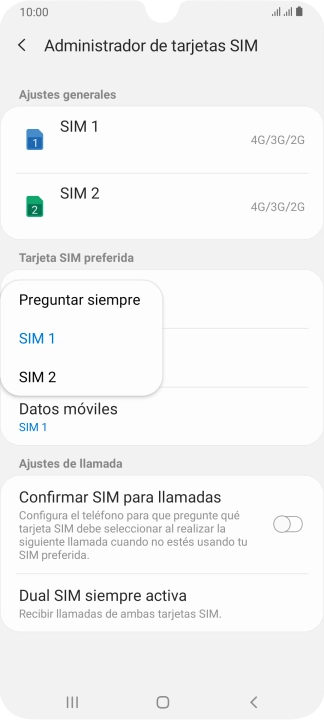Pulsa el ajuste deseado.
