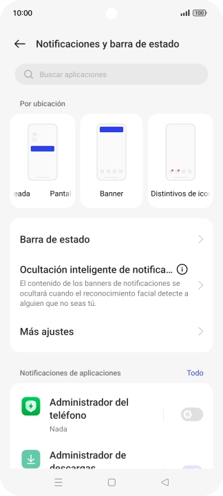 Pulsa el indicador junto a las apps deseadas para activar o desactivar la función.
