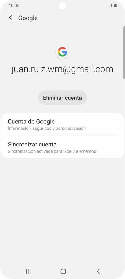 Pulsa Sincronizar cuenta.