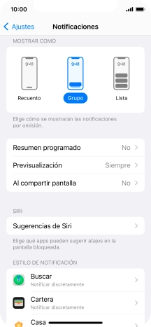 Pulsa Resumen programado.