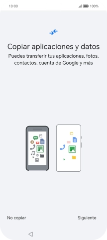 Pulsa No copiar y sigue las indicaciones de la pantalla para finalizar la activación del teléfono.