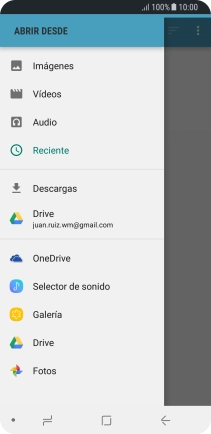 Pulsa Imágenes y desplázate a la carpeta deseada.