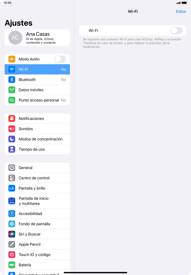 Pulsa el indicador junto a 