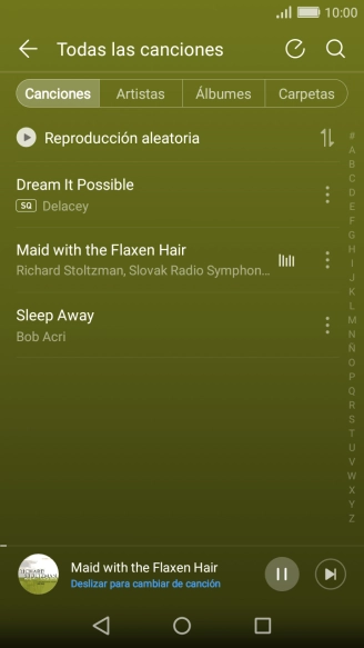 Pulsa el título de la canción en la parte inferior de la pantalla.