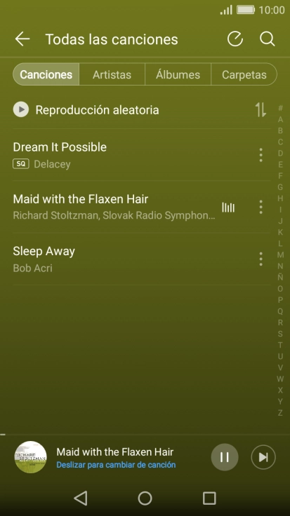 Pulsa el título de la canción en la parte inferior de la pantalla.