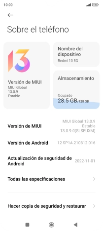 Pulsa Versión de MIUI.