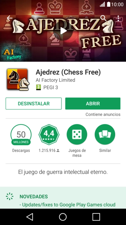 Pulsa DESINSTALAR.