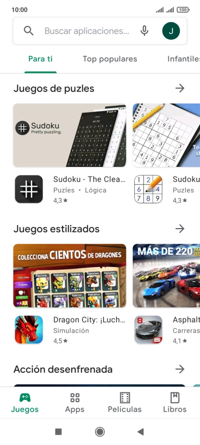 Pulsa en el campo de búsqueda.