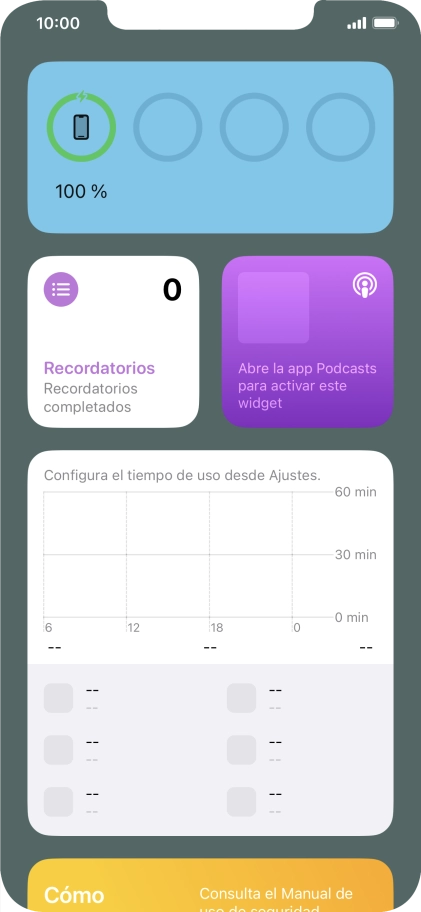 Desliza el dedo hacia arriba por la pantalla.