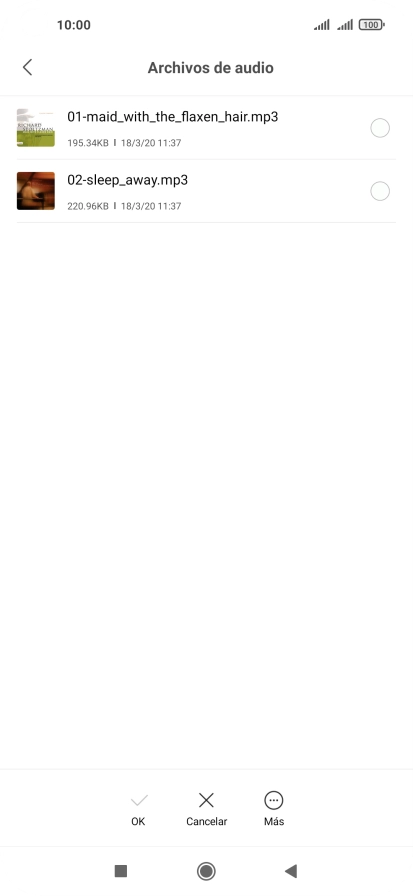 Pulsa los timbres de llamada deseados para escucharlos.