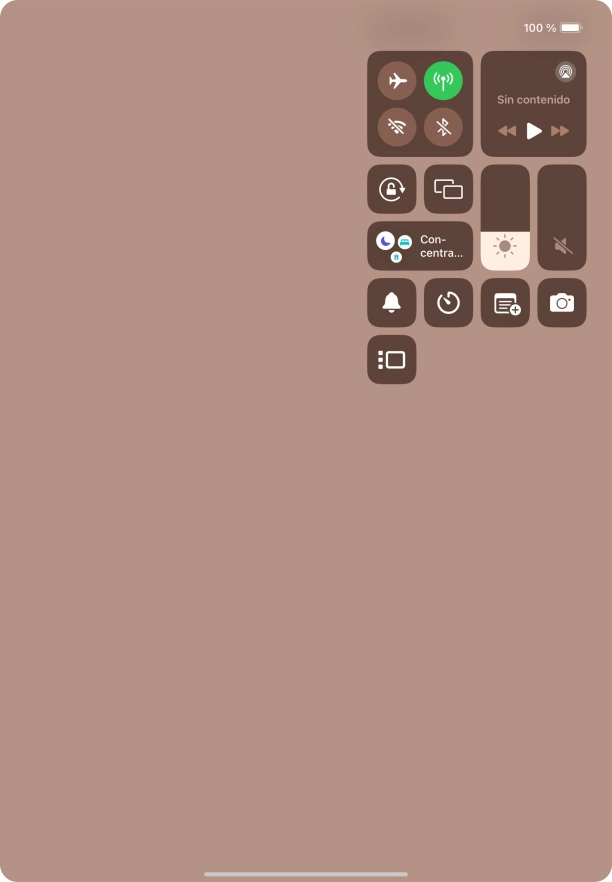 Pulsa el icono de modo de avión para activar o desactivar la función.