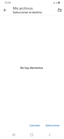 Si deseas crear una nueva carpeta, pulsa el icono de nueva carpeta y sigue las indicaciones de la pantalla para crearla.