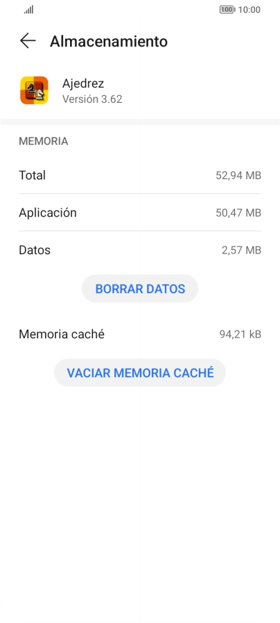 Pulsa VACIAR MEMORIA CACHÉ.