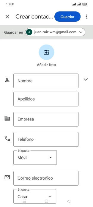 Pulsa la lista desplegable junto a 