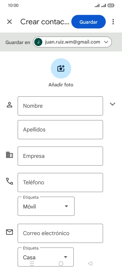 Pulsa la lista desplegable junto a 