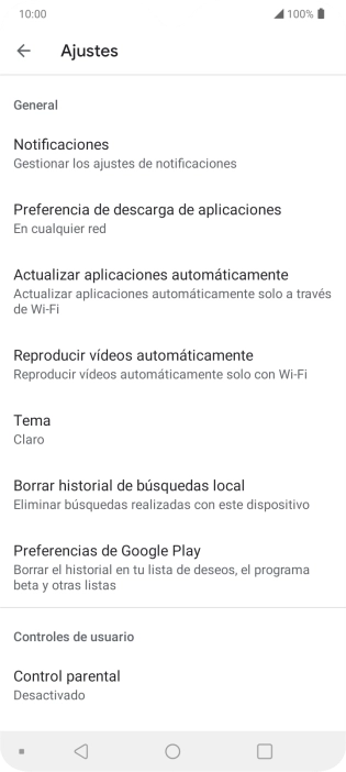 Pulsa Actualizar aplicaciones automáticamente.