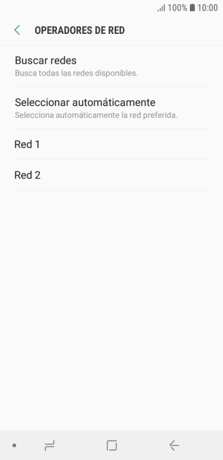 Pulsa la red deseada.