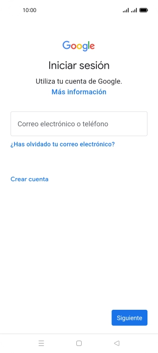 Si no tienes una cuenta de Google, pulsa Crear cuenta y sigue las indicaciones de la pantalla para ver cómo crear una cuenta nueva.