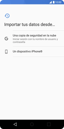 Pulsa la opción deseada y sigue las indicaciones de la pantalla para transferir contenido desde el otro teléfono y finalizar la activación de tu teléfono.