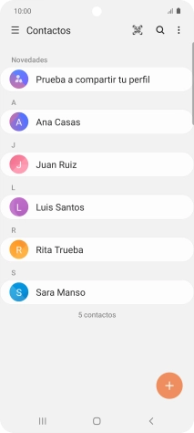 Pulsa el icono de nuevo contacto.