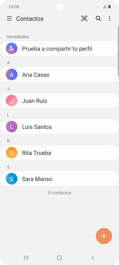 Pulsa el icono de nuevo contacto.