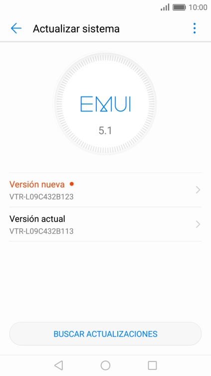 Pulsa BUSCAR ACTUALIZACIONES. Si hay una versión de software nueva disponible, aparecerá ahora en la pantalla. Sigue las indicaciones de la pantalla para actualizar el software del teléfono.
