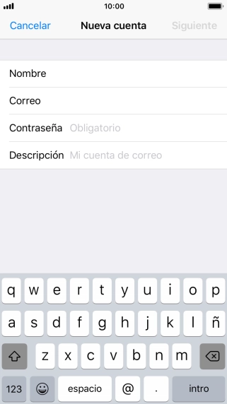 Pulsa Contraseña e introduce la contraseña de tu cuenta de correo electrónico.