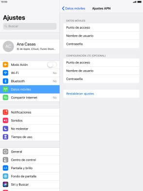 Pulsa Punto de acceso e introduce airtelwap.es.