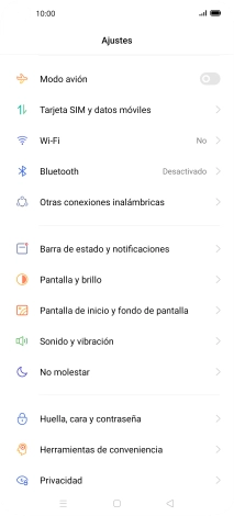 Pulsa Tarjeta SIM y datos móviles.