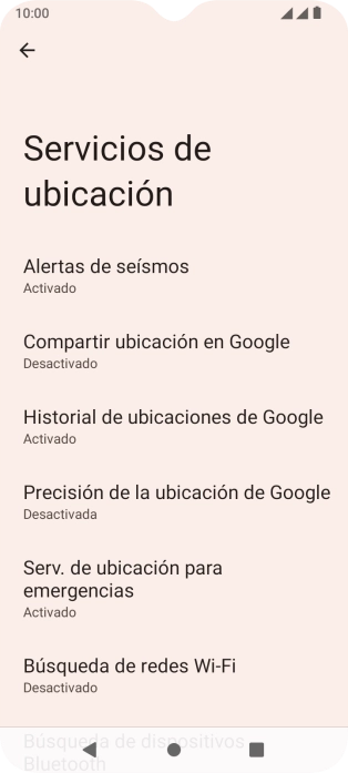 Pulsa Precisión de la ubicación de Google.