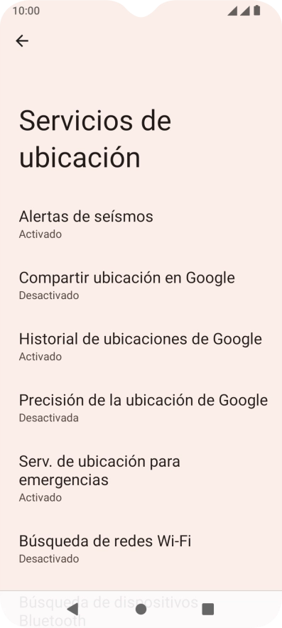 Pulsa Precisión de la ubicación de Google.