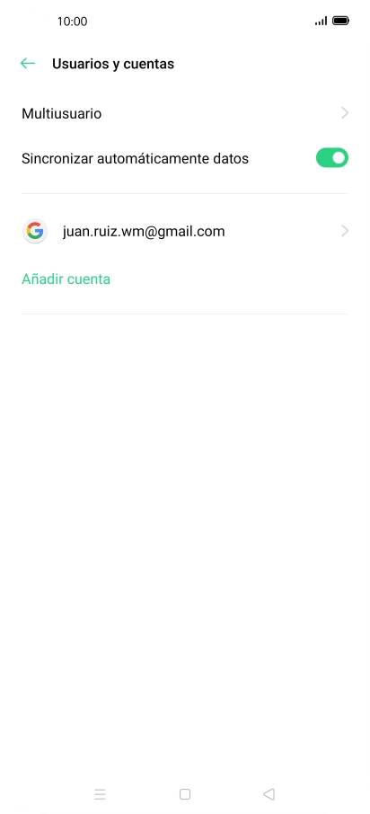 Pulsa la cuenta deseada.