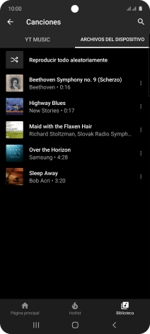 Pulsa el archivo de música deseado.