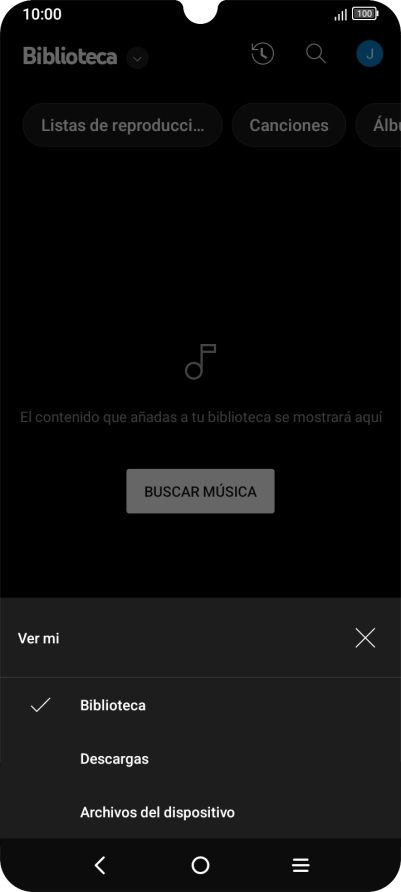 Pulsa una categoría y desplázate al archivo de música deseado.