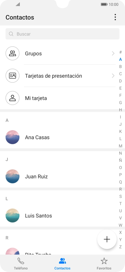 Pulsa el icono de nuevo contacto.