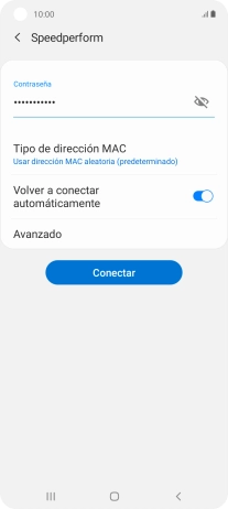 Introduce la contraseña de la red wifi y pulsa Conectar.