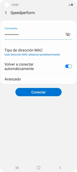 Introduce la contraseña de la red wifi y pulsa Conectar.