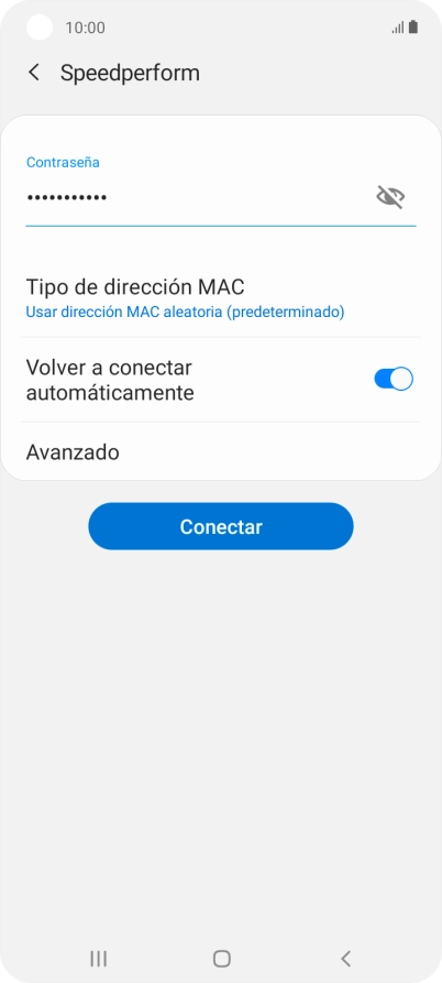 Introduce la contraseña de la red wifi y pulsa Conectar.